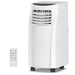 COSTWAY Portable Air Conditioner, 8000 BTU Air Conditioner Unit Spaces up to 230 Sq.Ft with Remote Control Dehumidifier Function Window Wall Mount, 4 Caster Wheel, Sleep Mode and 2 Fan Speed