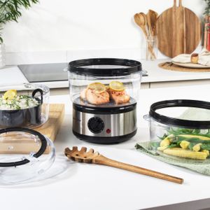 Salter 3-Tier Electric Food Steamer – Stainless Steel, 7L