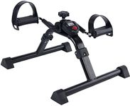 Vaunn Medical Folding Pedal Exerciser with Electronic Display for Legs and Arms Workout (Fully Assembled Exercise Peddler, no Tools Required)