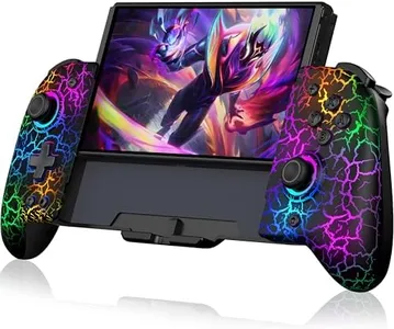 NealGamefy Switch Controllers,Wireless Switch Pro Controller for Nintendo Switch/OLED Controller,Upgrade Full-Size Ergonomic One Piece Handheld Controller with Programmable,Cool RGB,TURBO,Vibration