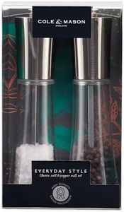 Cole & Mason Everyday Style Salt & Pepper Mill Gift Set - Salt & Pepper Shakers - Everyday Kitchen Tool & Home Essentials - Acrylic & Stainless Steel Shaker Set