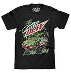 Tee Luv Men's MTN Dew Racecar T-Shirt - Mountain Dew Soda Logo Racing Shirt, Black, 3XL