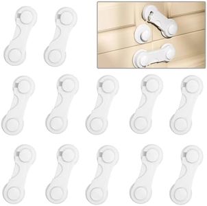 12 Pack Child Safety Locks, Cabinet Door Locks for Baby Proofing and Child Safety, Cabinet Locks with Adhesive for Drawer Cupboards Fridge Closet and Pantry