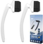 Cleangor Rotatebrush - Rotating Crevice Cleaning Brushes, Home Essentials, Cleaner Scrub Brush Tool, Cleaning Supplies for Shower, Bathroom, Kitchen, Toilet, Window (2, White)