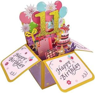 Asmallgf Happy 11th Birthday Popup Card for Daughter Son, Sweet Birthday Gift for 11 Years Old Girl Boy, Awesome Eleven Birthday 3D Greeting Card for Him Her, Best 11th Birthday Gift Idea for Niece