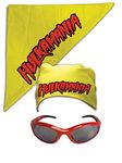 Hulk Hogan Hulkamania Bandana Sunglasses Costume -Yellow-Red