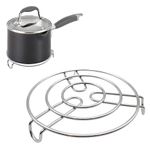 Cooling Rack Round Metal Trivets Holder Hot Pot Pan Cooking Stand Non-Stick Steaming Wire Rack for Kitchen Worktops Protector- Chrome