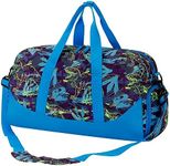 Choco Mocha Kids Duffle Bag Boys Dinosaur Duffle Bag for Kids Travel Bag Boys Overnight Bag for Kids Duffel Bags for Toddler Weekender Bag Childrens Kids Gym Sports Sleepover Bag 6-8 Gift Blue