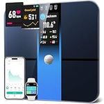 Runstar Smart Scale for Body Weight and Fat Percentage FSA HSA Eligible, 3.5" TFT Color Display High Precision Digital Bathroom Scale BMI Heart Rate 22 Body Composition Analyzer Sync with Fitness App