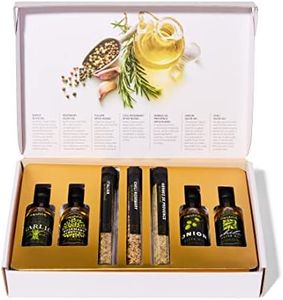 Thoughtfully Gourmet, Olive Oil Spice Infusion Gift Set, Premium Cold Pressed Extra-Virgin Olive Oil from Spain, Includes 4 Flavored Olive Oils and 3 Flavorful Spice Infusion Blends, Set of 7