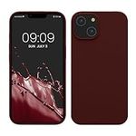 kwmobile Case for iPhone 14 Case - Slim Soft TPU Silicone Cover - Works with Wireless Charging - Tawny Red