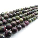 B2Beads Gemstone beads 6mm round, Verified and Packed in Canada, Natural Loose Stones, 60 beads/15” strand (Dragon Blood Jasper 6mm 1 strand-60 beads)