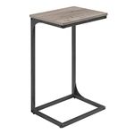 VASAGLE C-Shaped Side Table, Bedside Table, Sofa Side Table, with Metal Frame, Industrial, for Living Room, Bedroom, Heather Greige and Black LET353B02