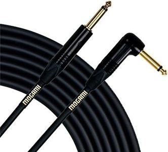 Mogami Gold INSTRUMENT-06R Guitar Instrument Cable, 1/4" TS Male Plugs, Gold Contacts, Right Angle and Straight Connectors, 6 Foot