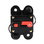 Waterproof Circuit Breaker, Keenso 12V-24V 50A 60A 80A 100A Waterproof Circuit Breaker Reset Fuse Holder Car Boat Circuit Fuse Breaker Fuse Holder for System Protection (50A)