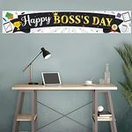 CiyvoLyeen Boss Day Banner Happy Boss's Day Signs The Greatest Boss Ever Boss Day Party Supplies Fence Wall Decor