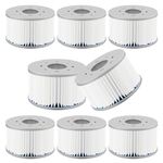 MaxEarn 8Pcs MSpa Hot Tub Filter Cartridges, Replacement Water Filter, Pool Skimmers Pump for Inflatable Pools, Hot Submarines and Spa