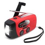 Emergency Weather Radio, Hand Crank Radio Emergency Crank Radio LED Flashlight Solar Powered for Household Camping Outdoor Survival (Black)