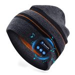 Puersit Bluetooth Beanie Hat, Unisex Wireless V5.0 Knit Cap Headphones Beanie Washable Bluetooth Headphone Hat with Mic&Built-in Stereo Speakers Gift for Men &Women