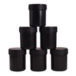 WANDIC Plastic Paint Pot, 6 Pcs Black Empty Plastic Paint Pots Storage Containers with Screw Lid for Coatings Inks Food and Chemical Flavours