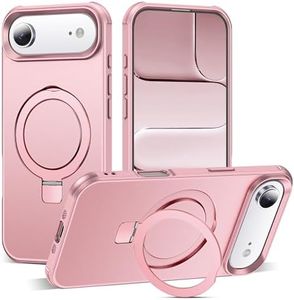 SKYLMW Compatible with iPhone 17 Air Case with Invisible Magnetic O-Ring Stand Military-Grade Phone Case for iPhone 17 Air 6.5" [Compatible with Mag-Safe][Great Grip Feeling], Rose Gold