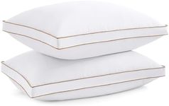 puredown® Goose Feather Down Pillows with 100% Cotton Cover, Soft Fluffy Luxury Hotel Collection Pillows Standard Size Set of 2, Medium Firm Bed Sleeping Pillow for Back, Stomach or Side Sleeper.