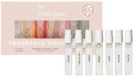 By Rosie Jane Discovery Perfume Set - 7 Piece Travel Size Perfume Set - Gift Set Includes Scents Missy, Dulce, Leila Lou, James, Lake and Dylan - Clean Perfume for Women (7 Count)