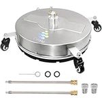 EDOU DIRECT Pressure Washer Surface Cleaner 18" with wheels | Stainless Steel | HEAVY DUTY | 4,000 PSI Max Working Pressure | Includes: 2 Pressure Washer Extension Wand Attachments