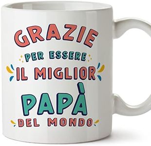 Mugffins Tazza in ceramica per PAPÀ/PADRE 11 oz / 350 ml - In italiano - Grazie per essere il miglior - Idea regalo per Festa del PAPÀ compleanno, anniversario, natale