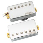 Wilkinson WOCHB Ceramic PAF Style Humbucker Pickups Set for Les Paul SG Style Electric Guitar, Chrome