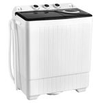 DORTALA Portable Washing Machine, 26 Lbs Twin Tub Washer and Spinner Combo with Drain Pump, Timer, Compact Laundry Washer for Apartment, Dorm, RVs, Black