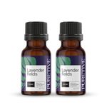 Puretive Botanics Lavender Fields | 100% PURE Lavender Essential Oil | Stress Relief & Relaxation | Healthy Hair & Growth, Skin, Hair Fall Control and Relaxing Sleep | Diffuser | 15ml - Pack of 2