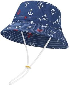 MASOCIO Cappellino Neonato Bambino Estivo Sole Cappello Bambini Bimbo 12 18 1 2 Anni con Sottogola Regolabile età 6-24 Mesi Anchor Blu Navy