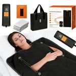 Sauna Infrared Blanket, 500W Portable Sauna Blanket with Handheld Controller & Storage Bag & Aluminum Foil Blanket for Relaxation, Deep Heat Therapy, Improve Sleep(86-158℉ 20-60 Mins Timer,180x80cm）