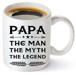 Muggies Papa Mug - Gift for Dad and Grandpa! Coffee Tea 11oz Cup. Unique Gifts for Men & Husband! Christmas, Birthday, Father's Day - Papa The Man The Myth The Legend! + Woodworking Ebook by Muggies