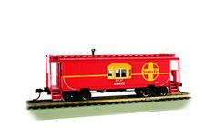 Bachmann Trains - Bay Window Caboose with Roof Walk Santa FE - HO Scale