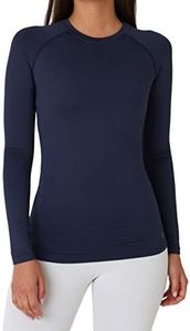 TCA Camiseta de Manga Larga de Entrenamiento SuperThermal para Mujer - Azul Oscuro, XS