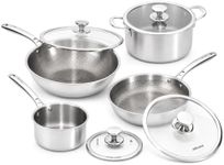 Useluck Titanium Cookware set 8pcs, Pure Titanium pan for cooking with Lid