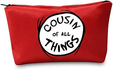 LEVLO Cousin of All Things Emblem Red Cosmetic Bag Dr. Seuss Lover Gift Cousin of All Things Make up Zipper Pouch Bag For Cousins (Cousin of All Things)