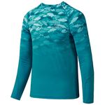 BASSDASH Youth UPF50+ Camo Long Sleeve Fishing Shirt UV Protection Quick Dry Tee, Green Fish Gradient, Small