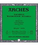 Arches Bloc Enc 4L 20x20 20H Aquarelle 100% Fine 300g Blanc NAT, Blanco Natural