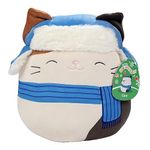 Squishmallows 10" Cam The Cat Plush with Winter Hat & Scarf - Official Kellytoy - Collectible Soft & Squishy Kitty Stuffed Animal Toy - Add to Your Squad - Gift for Kids, Girls & Boys - 10 Inch