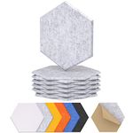 12 Pack Hexagon Acoustic Panels Self-adhesive, TONOR 30x26x0,9cm High Density Sound Proof Panels for Walls, Sound Deadening Insulation Treatment Sound Absorbing Padding for Studio, Office, Home, Grey