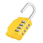 ZHEGE Combination Padlock, Outdoor Padlock Weatherproof for Fence Gate, Sheds, 4 Digit Padlock with Code for Gym Locker, School Locker (Yellow)