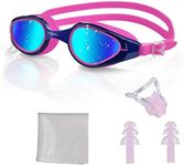 PHELRENA Swim Goggles, Anti Fog,No Leaking,UV Protection,Shatter-Proof, Clear Wide Vision Triathlon Swim Goggles