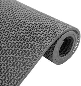 DuroWipe - All PURPOSE MATTING Eco Bathroom Mat, Bath Mats for Shower, Sink, Pool Area, Non Slip PVC Door Mats for Home Entrance, Outdoor, Indoor, 4 mm Thick Zig-zag Floor Mat, 2x5ft, Rectangle, Grey