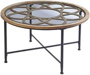 SEI Furniture Melvoir Side Table, Cocktail Table, Black/Natural