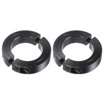 HARFINGTON 2pcs Shaft Collars for 1-1/2" ROD, 2-3/8" OD, 9/16" Width, Black Oxide Plating, Double Split Axle Clamp-On Collar Clamping Collar with Set Screw