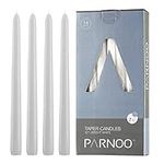 White Taper Candles - Set of 14 Dripless Candles - 10 inch Tall, 3/4 inch Thick - 7.5 Hour Clean Burning