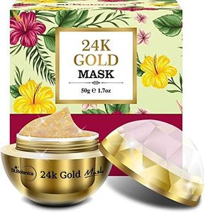 StBotanica 24K Gold Face Mask (With Pure 24k Gold, Vitamin C, Retinol, Hyaluronic acid) Skin Brightening, Firming, Anti Aging Mask - 50gm